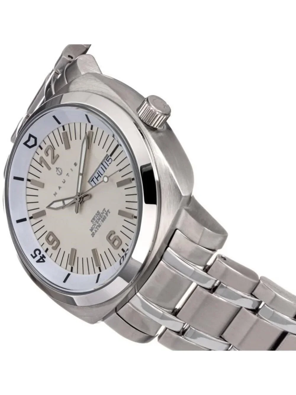 NWT Nautis Stealth Quartz White Dial Men's Watch